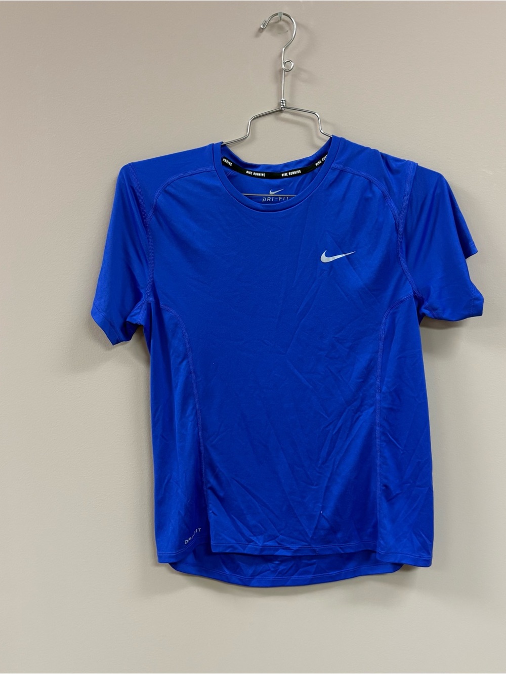 Nike Running Dri-FIT Shirt Mens Medium Blue Short Sleeve Athletic Training Tee